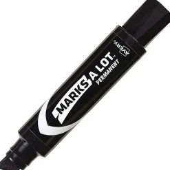 Avery® Marks A Lot® Permanent Markers, Chisel Tip, Jumbo Desk-Style Size, Black