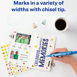 Avery® Marks A Lot® Permanent Markers, Chisel Tip, Large Desk-Style Size, Blue, Pack Of 12