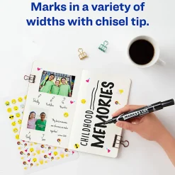 Avery® Marks A Lot® Permanent Markers, Chisel Tip, Large Desk-Style Size, Black, Pack Of 36