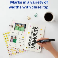 Avery® Marks A Lot Permanent Markers, Chisel Point, Black, Pack Of 12 Markers