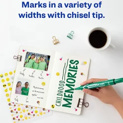 Avery® Marks A Lot® Permanent Markers, Chisel Tip, Large Desk-Style Size, Green, Pack Of 12