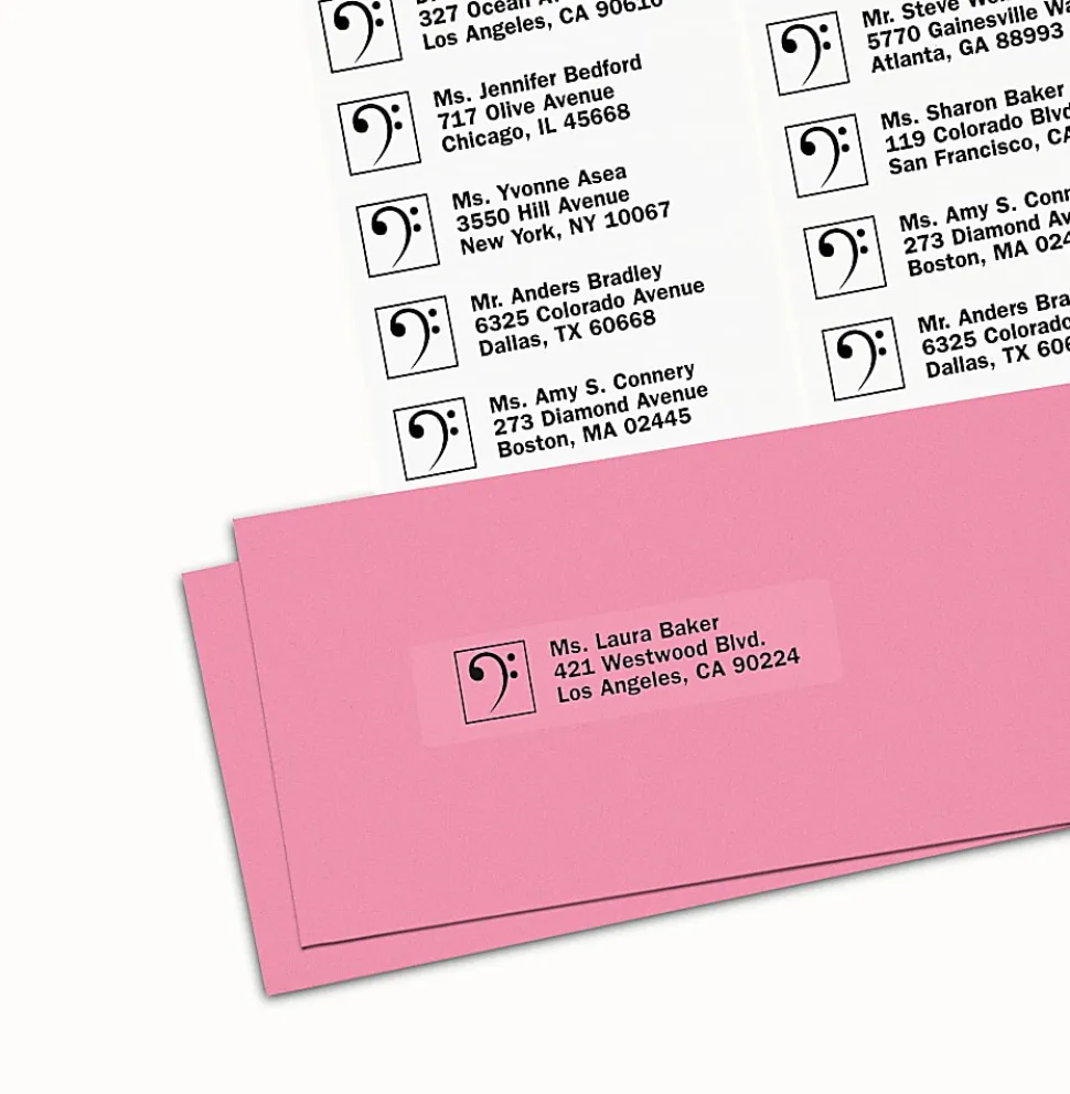 Avery® Matte Address Labels With Sure Feed® Technology, 18661, Rectangle, 1" x 4", Clear, Pack Of 200 Labels