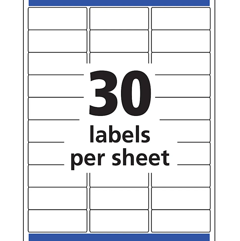 Avery® Matte Address Labels With Sure Feed® Technology, 5630, Rectangle, 1" x 2-5/8", Clear, Pack Of 750