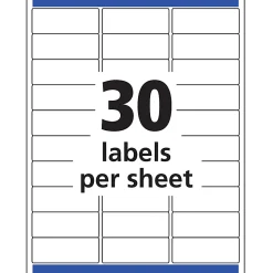 Avery® Matte Address Labels With Sure Feed® Technology, 18660, Rectangle, 1" x 2-5/8", Clear, Pack Of 300 Labels