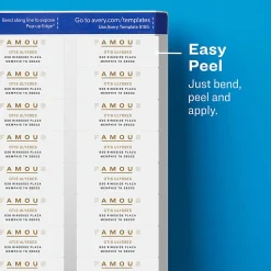 Avery® Matte Return Address Labels With Sure Feed® Technology, 18695, Rectangle, 2/3
