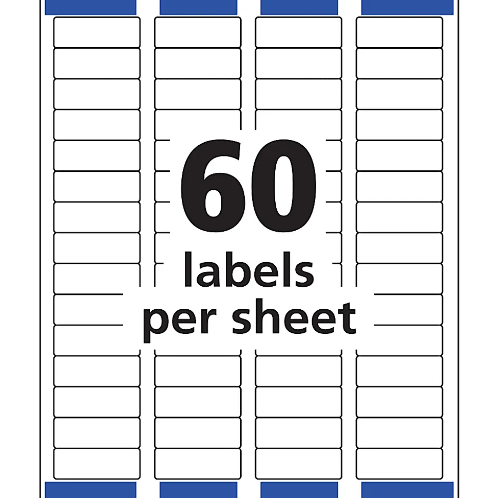 Avery® Matte Return Address Labels With Sure Feed® Technology, 18695, Rectangle, 2/3" x 1-3/4", Clear, Pack Of 600