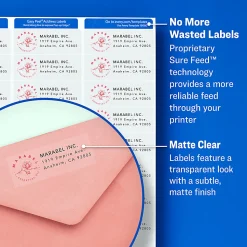 Avery® Matte Return Address Labels With Sure Feed® Technology, 18667, Rectangle, 1/2
