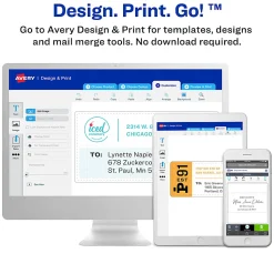 Avery® Matte Shipping Labels With Sure Feed® Technology, 22513, Rectangle, 3-1/3