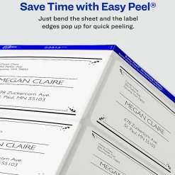 Avery® Matte Shipping Labels With Sure Feed® Technology, 18663, Rectangle, 2" x 4", Clear, Pack Of 100