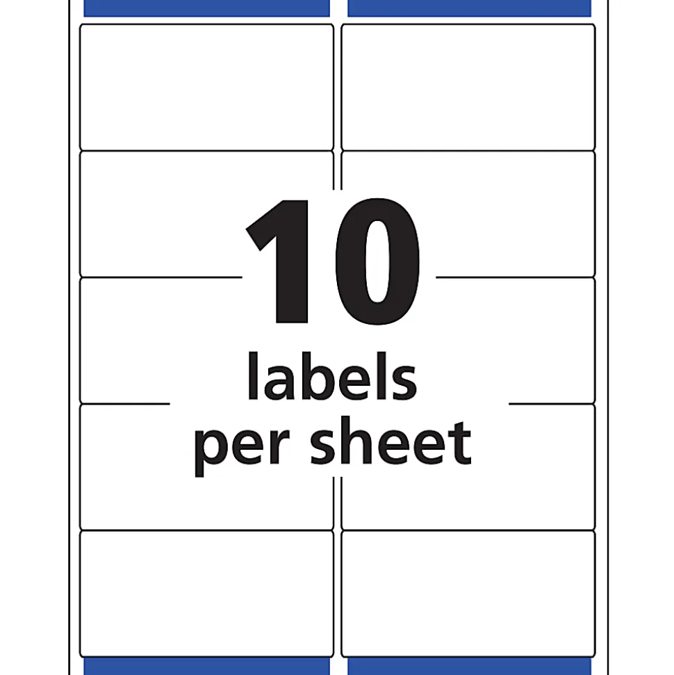 Avery® Matte Shipping Labels With Sure Feed® Technology, 15663, Rectangle, 2" x 4", Clear, Pack Of 100