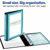 Avery® Mini Durable View 3-Ring Binder, 1/2" Round Rings, Black