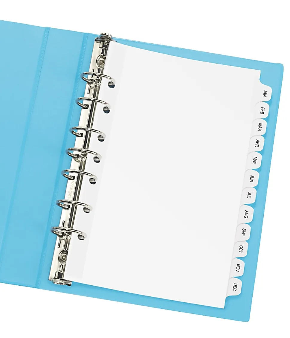 Avery® Mini Preprinted Dividers, 5-1/2" x 8-1/2", 12-Tab (Jan.-Dec.), White, 1 Set