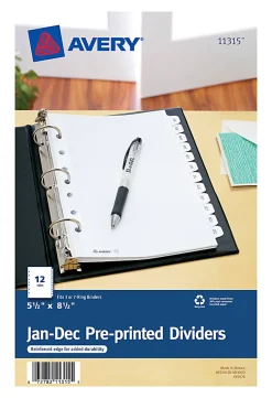 Avery® Mini Preprinted Dividers, 5-1/2