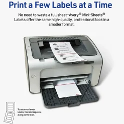 Avery® Mini-Sheets® Address Labels, 2160, Rectangle, 1" x 2-5/8", White, Pack Of 200 Labels
