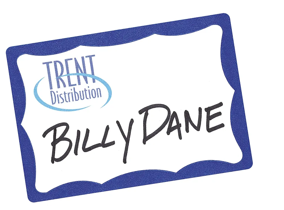Avery® Name Tags, 05144, 2-1/3" x 3-3/8", White With Blue Border, 100 Removable Name Badges