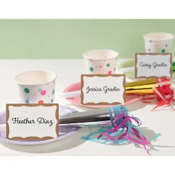 Avery® Name Tags, 05146, 2-1/3" x 3-3/8", White With Gold Border, 100 Removable Name Badges