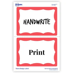Avery® Name Tags, 05143, 2-1/3