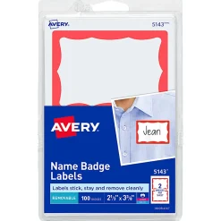 Avery® Name Tags, 05143, 2-1/3