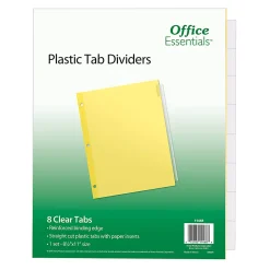 Avery® Office Essentials Insertable Dividers, 8-Tab, 8 1/2" x 11", Buff/Clear