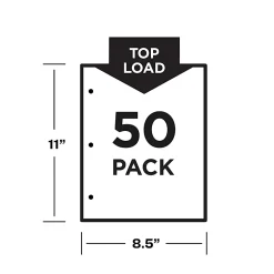 Avery® Page-Size Sheet Protectors For 3-Hole Punched Sheets, Heavyweight, Clear, Box Of 50