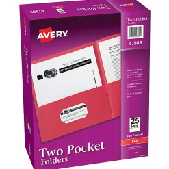 Avery® Paper 2-Pocket Folders, 8-1/2