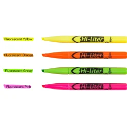 Avery® Pen Style Highlighters, Chisel Point Style, Assorted Fluorescent, Pack Of 4