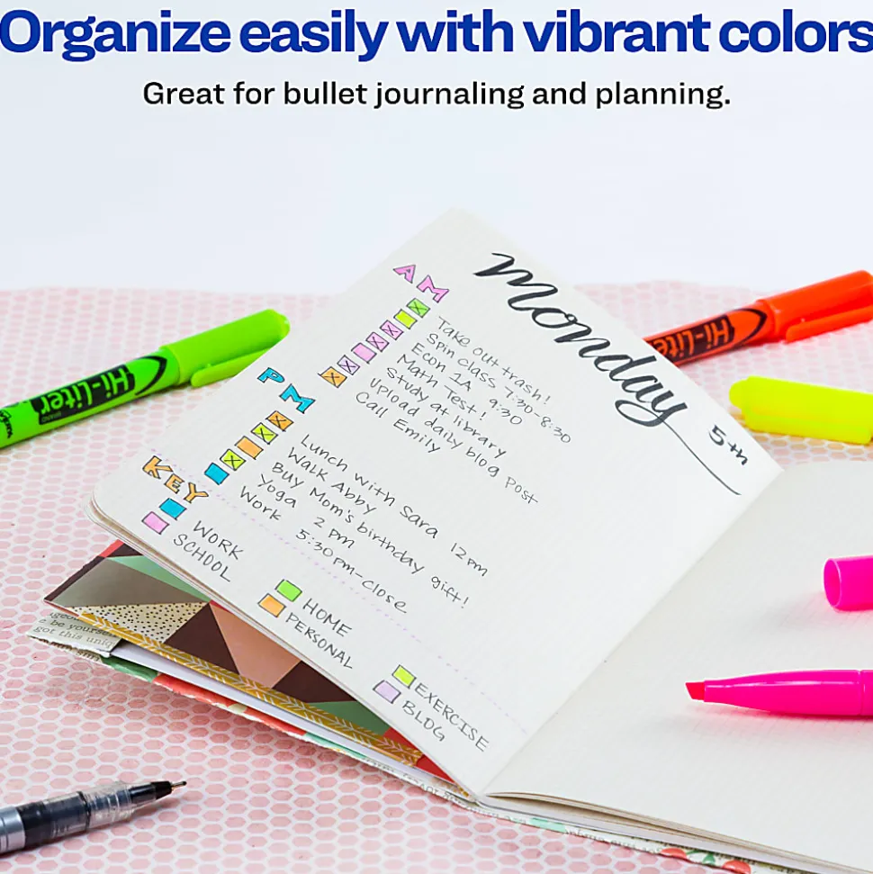 Avery® Pen Style Highlighters, Chisel Point Style, Assorted Fluorescent, Pack Of 4