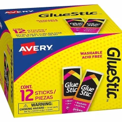 Avery® Permanent Glue Stic - 0.26 fl oz - White - 12 / Box