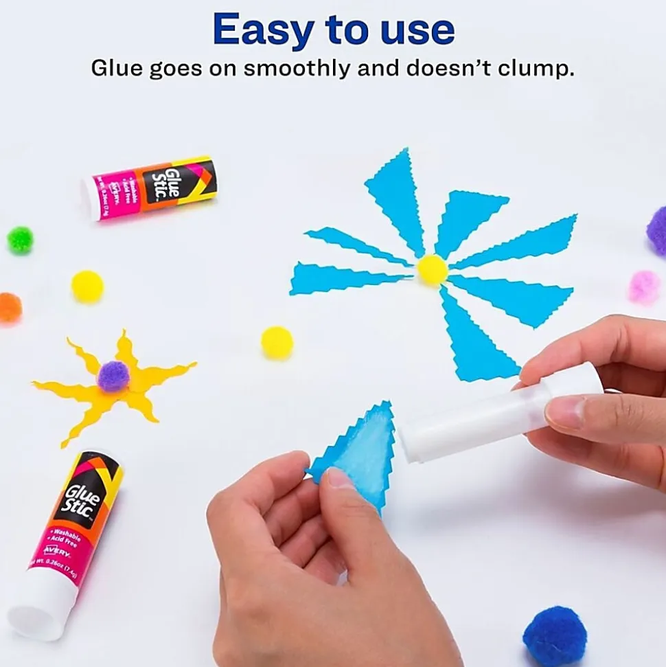 Avery® Permanent Glue Stic - 0.26 fl oz - White - 12 / Box