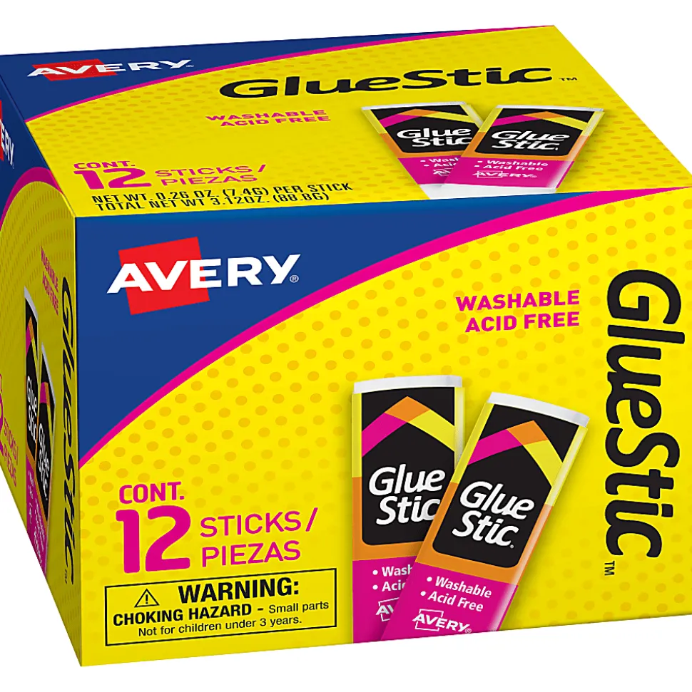 Avery® Permanent Glue Stic™, Washable, Nontoxic, 0.26 Oz, 1 Glue Stick