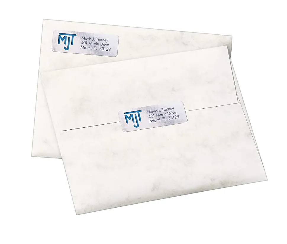Avery® Permanent Inkjet Foil Mailing Labels, 8986, 3/4" x 2 1/4", Silver, Pack Of 300
