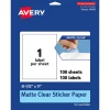 Avery® Permanent Labels, 94269-CMF100, Rectangle, 8-1/2" x 11", Matte Clear, Pack Of 100