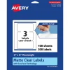 Avery® Permanent Labels With Sure Feed®, 94249-CMF100, Rectangle, 3" x 6", Matte Clear, Pack Of 300