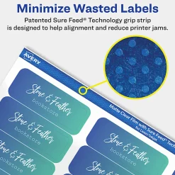 Avery® Permanent Labels With Sure Feed®, 94216-CMF100, Rectangle, 3/4
