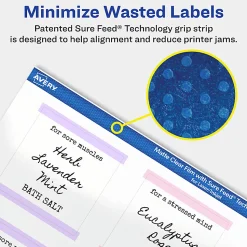 Avery® Permanent Labels With Sure Feed®, 94107-CMF100, Square, 2