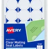 Avery® Permanent Mailing Seals, 5248, Round, 1" Diameter, Clear, Pack Of 480