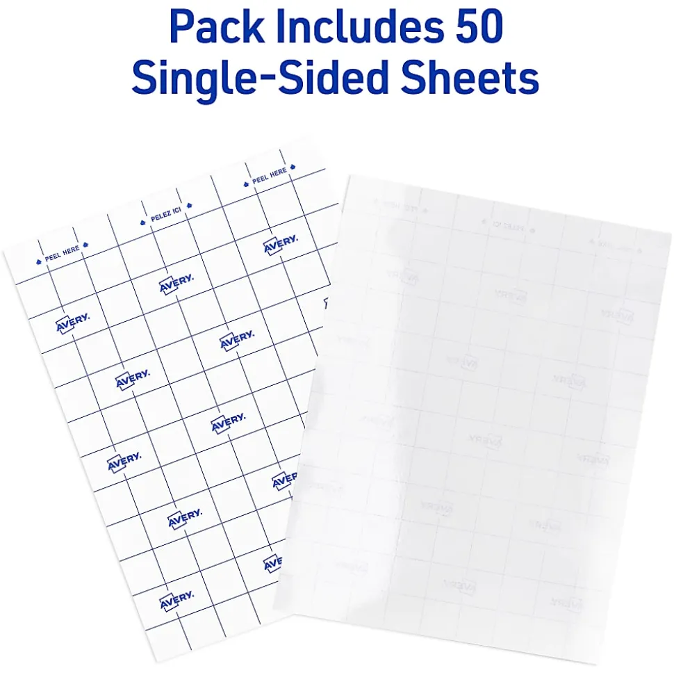 Avery® Permanent Self-Adhesive Laminating Sheets, 9" x 12", Clear, Pack Of 50
