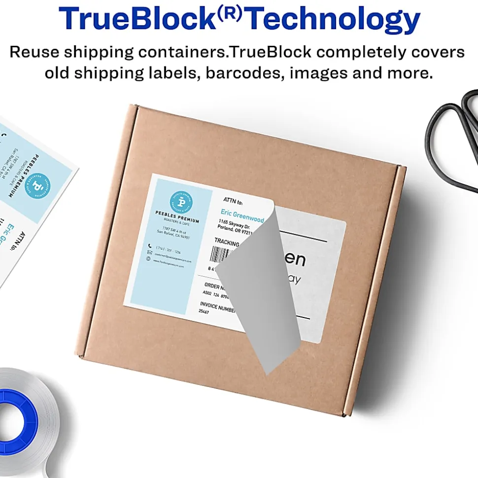 Avery® Permanent Shipping Labels with TrueBlock® Technology, 5292, 4" x 6", White Pack Of 20