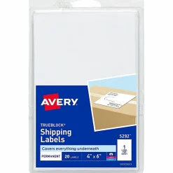 Avery® Permanent Shipping Labels with TrueBlock® Technology, 5292, 4
