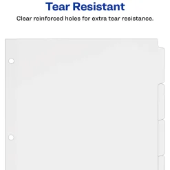 Avery® Plain Tab Write-On Dividers, 8 1/2
