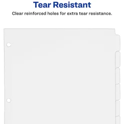 Avery® Plain Tab Write-On Dividers, 8 1/2" x 11", White, 8-Tab, Case Of 24
