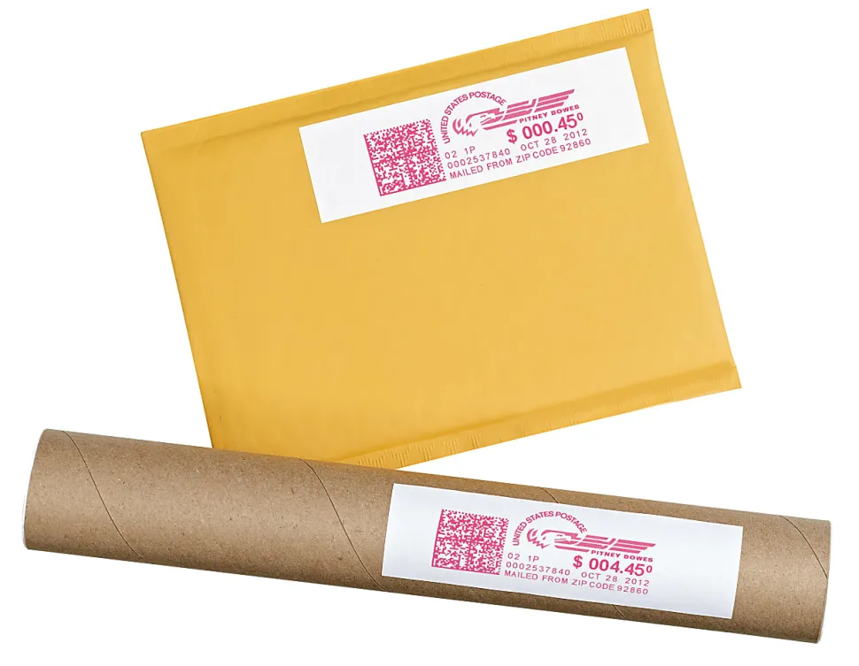 Avery® Postage Meter Labels For Personal Post Office™ E700, 5289, 1 3/16" x 6", White, Pack Of 60