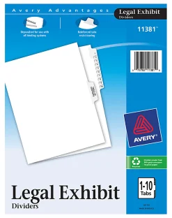 Avery® Premium Collated Legal Dividers Avery® Style, Side-Tab, 1-10 & Table Of Contents, 8 1/2