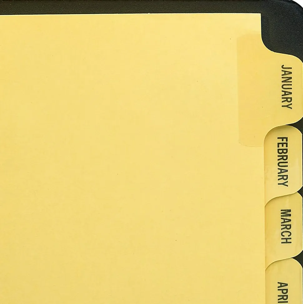 Avery® Preprinted Laminated Tab Dividers, Gold Reinforced Binding Edge, Jan-Dec Tabs, 8 1/2" x 11", 1 Set
