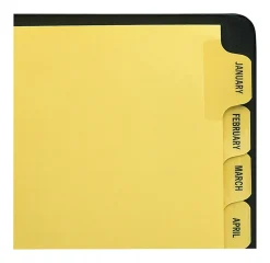 Avery® Preprinted Laminated Tab Dividers, Gold Reinforced Binding Edge, Jan-Dec Tabs, 8 1/2