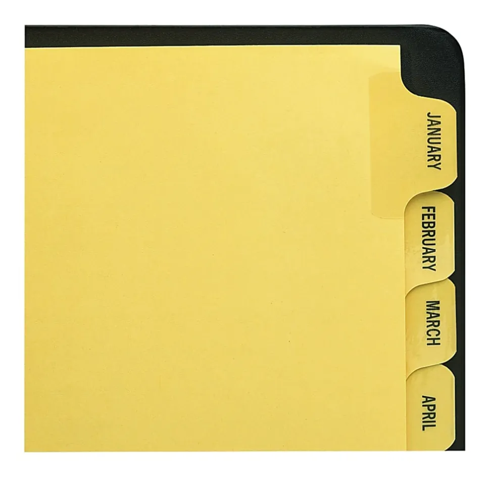 Avery® Preprinted Laminated Tab Dividers, Gold Reinforced Binding Edge, Jan-Dec Tabs, 8 1/2" x 11", 1 Set