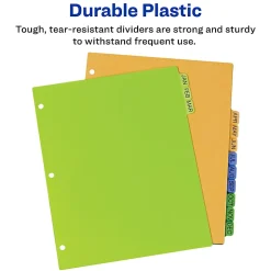 Avery® Preprinted Plastic Dividers, A-Z, 12-Tab, Multicolor, 1 Set