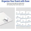 Avery® Printable Adhesive Name Badges With Preprinted Designs, Rectangle, S00-EVA, 2-1/3" x 3-3/8", Matte White With Blue Waves Design, Pack Of 80