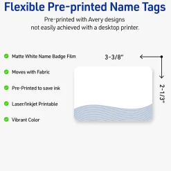 Avery® Printable Adhesive Name Badges With Preprinted Designs, Rectangle, S00-EVA, 2-1/3