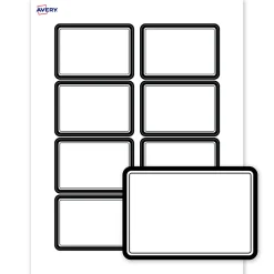 Avery® Printable Adhesive Name Badges/Preprinted Designs, Rectangle, S00-EY6, 2-1/3